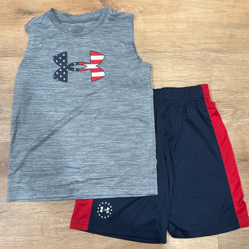 Under Armour Red White and Blue Shorts Set